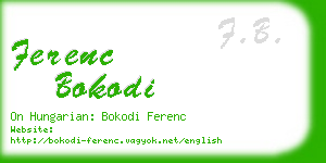 ferenc bokodi business card